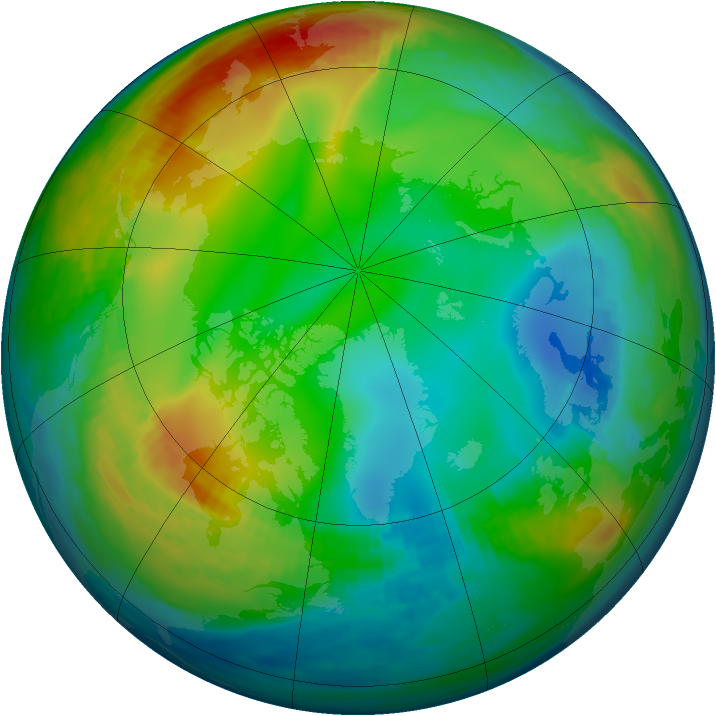 Arctic ozone map for 16 December 1983